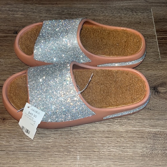 Brown Rhinestone Slides - Picture 3 of 7